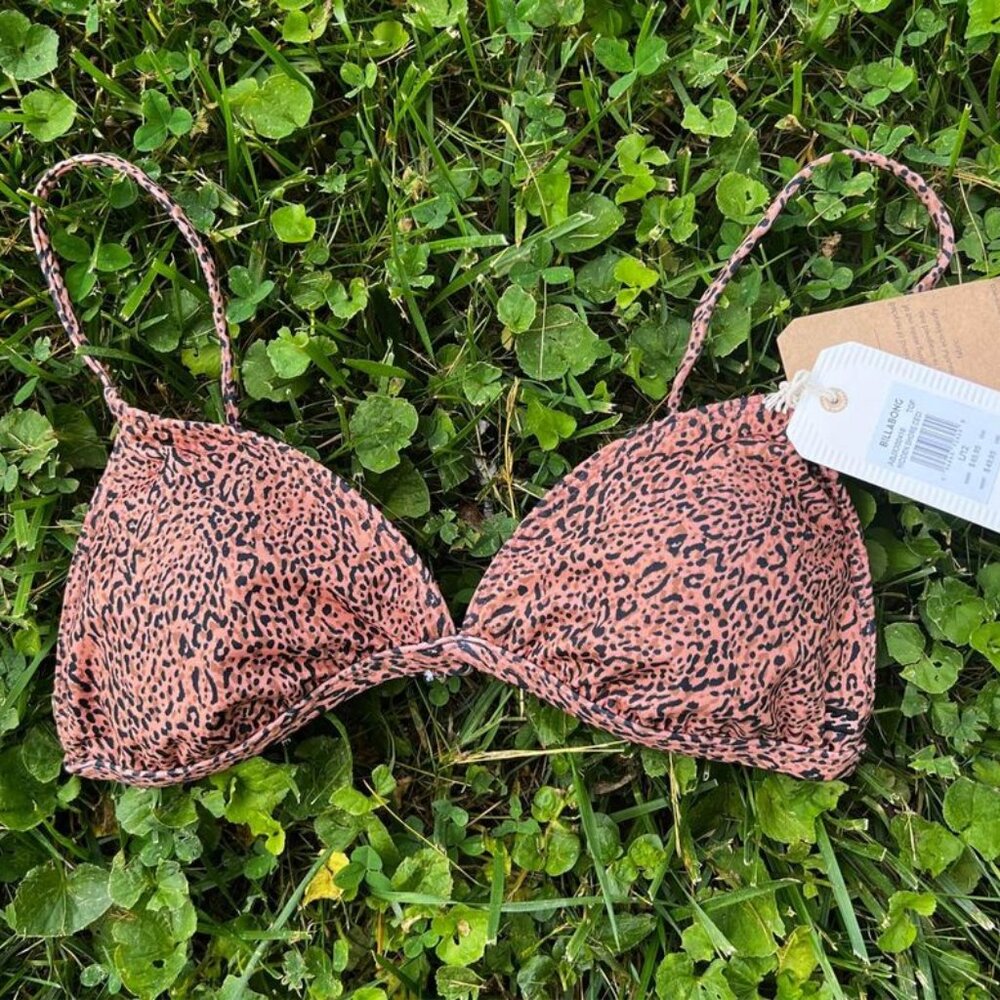 Billabong Bikini Top Cheetah Print NWT Large